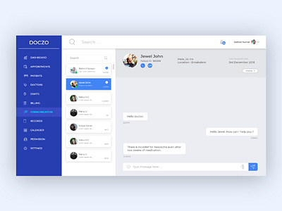 Chat UI for Doczo adobe adobe illustrator adobe xd chat design doctor hospital mobile ui user inteface ux webdesign website