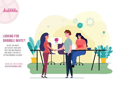 DRIBBBLE INVITE character design dribbble invite giveaways graphicdesign illustraion vector