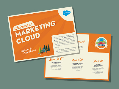 Salesforce Postcard corporate design illustration postcard travel design vintage