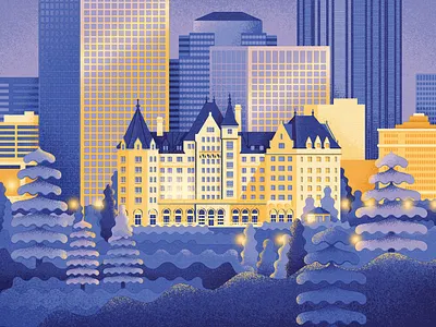 Edmonton alberta canada cityscape downtown edmonton macdonald hotel skyline texture winter