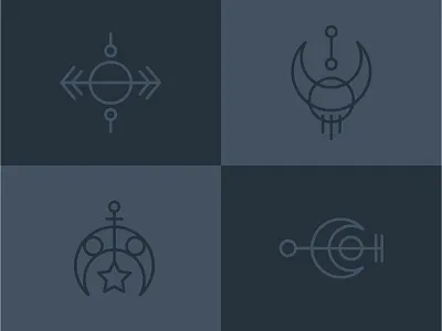 Sigils design icon lineart magic moon sigil sigils spooky symbol vector