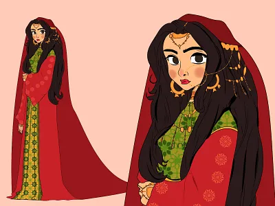 Arabic Girl arabic character design concept culture graphicdesign illustraion traditional art vector