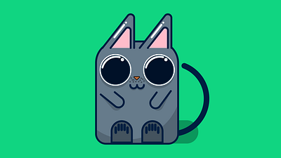 Happy cat animal character art design illustration vector