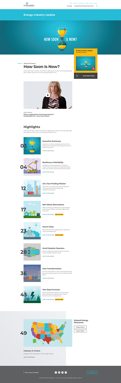 Issue Directory Landing Page blue clean colorful desktop directory energy flat illustration landing page list minimal modern simple tiles