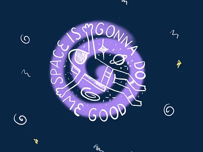 Space does me good vector color line art space