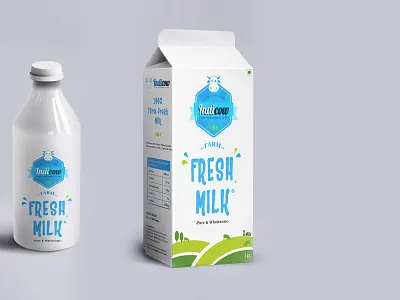 Indicow - Fresh Milk branding concept designing design graphic designer illustration logo packaging photoshop