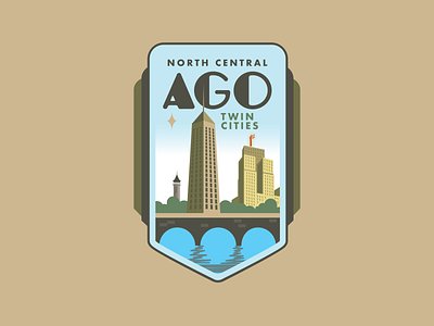 AGO logo art deco convention convention logo foshay illustration logo minneapolis minneapolis minnesota mn minnesota tower twin cities witches tower