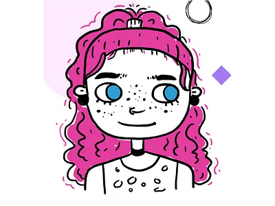 Self Portrait design designer doodle doodle art illustration illustration art pink hair portrait portrait illustration self portrait selfie
