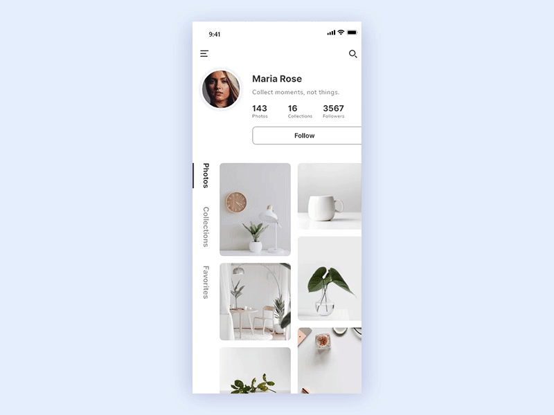 Unsplash Redesign Animation app camera download instagram photo photography photoshop picture plants profile redesign social media typography ui uiux unsplash ux vector web web design