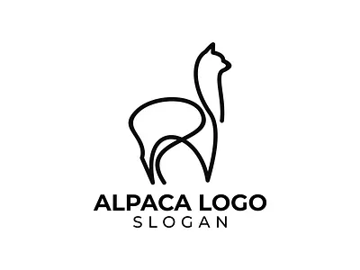 alpaca alpaca animal brand line art llama logo