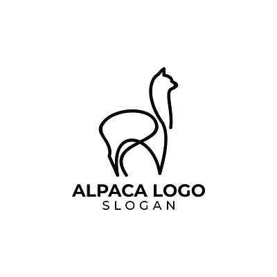 alpaca alpaca animal brand line art llama logo