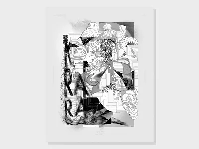 Chaos baugasm blackandwhite design glitch illustraton illustrator photoshop
