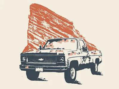 John Prine @ Red Rocks american flag austin texas chevy colorado country music denver flag illustration illustration art john prine music art nashville red rocks truck western