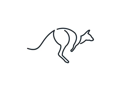 kangaroo australian brand kangaroo line art logo