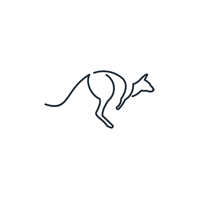 kangaroo australian brand kangaroo line art logo