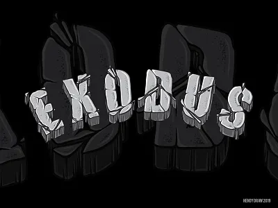 Stone Illustration Typeface for Exodus Fourty branding clothing design illustration streetwear tshirt tshirt art tshirt design typeface vector