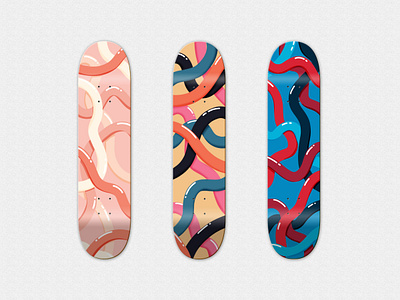 Squiggle Skateboards deck design illustration skate skate deck skateboard street urban