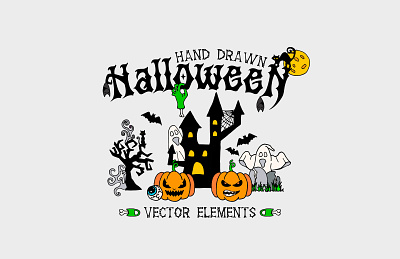 Hand Drawn Halloween Elements halloween hand drawn illustration october scary