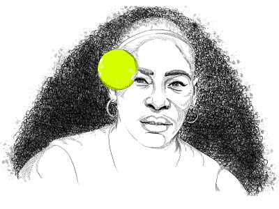 Happy B'day Serena Williams birthday illustration minimalist portrait