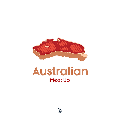 Australian Meat Up australia australia logo australia map beef brand branding design designer dualmeaning garagephic studio graphic icon illustration logo meat meat logo negative space negative space logo vector