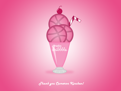 Hello Dribbble! adobe cc adobe photoshop branding debut graphic design ice cream illustration illustrator logo minimal soda shop vector