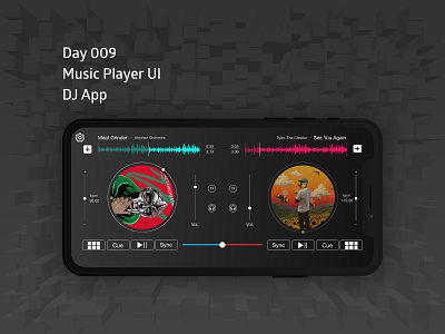 Day 9 - Music Player 100daychallenge design hiphop illustration music music player ui