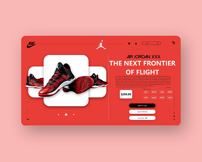 Nike Air Jordan landing page concept app design ui ux web