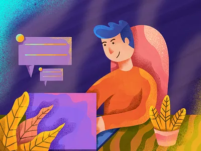 Working app concept design gradient color graphic design illustration ui ux web website