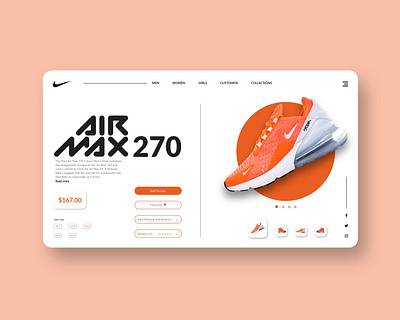 Nike Air Max 270 detail page app design ui ux web website