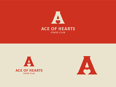 ACE OF HEARTS ace club hearts letter a logo poker