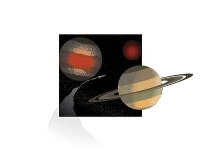 (part of) the solar system adobe illustrator jupiter mars milky way rocketship saturn shuttle space space travel vector