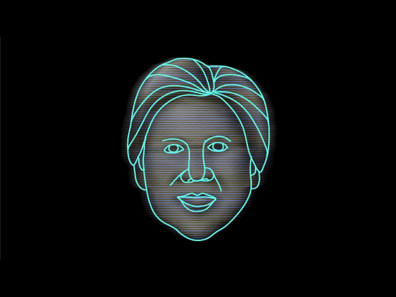 Female Human Face Recognition Low Polygon Hologram 2D Animation 2d animation access animation authentication biometric data detection face recognition facial female head hologram holographic human identification low polygon recognition scan scanning security