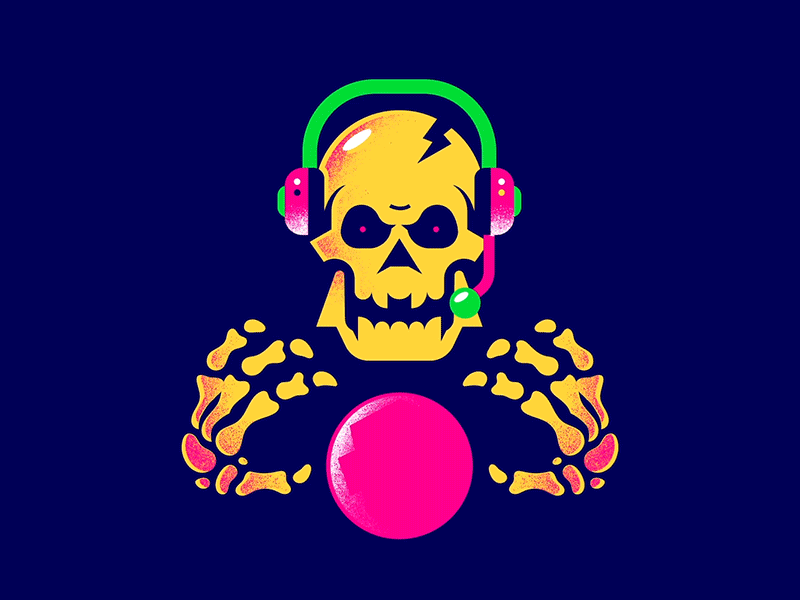 GumGum animation character death editorial fortnite freelance hire illustration motion motiongraphics music skull vector