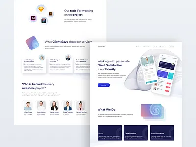 Digital agency landing page creative agency design flat landing design minimal sketch app ui ux website