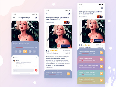 Choose the Audiobook you want app design ui