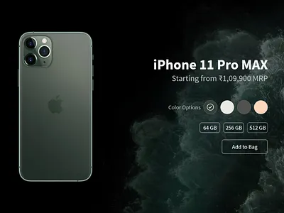 iPhone 11 pro Max design ui web