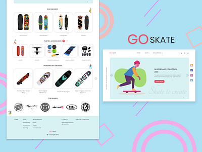 SKATEBOARD SHOP WEB DESIGN branding chennai chennaidesigners design e commerce e commerce website illustration shopping app skateboard ui uidesign ux web design website website design