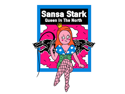 Game of Thrones-Sansa Stark 2d art cartoon character creative design digital graffiti graphic illustration