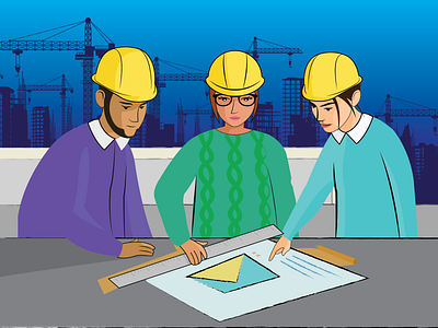 Engineers at Work design diagrams graphic design illustration