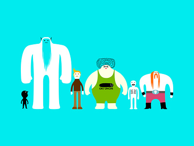 a team animal branding cartoon character colour design dribbble fantasy illustration mascot monster teacher team viking wrestler yeti