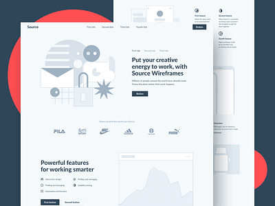 Source Wireframe Kit ecommerce figma illustration interface sketch ui ui kit ux web design