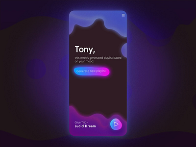 Lava Lamp Music App - Transition and Play app dark gradient ios jin design lava lamp motion graphics music music album music app play soothing ui ux