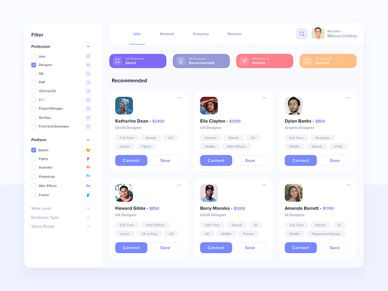 HRM system admin panel concept dashboard design homepage hr hrm hrms hrs recruiter recruitment ui ux vector web web site website