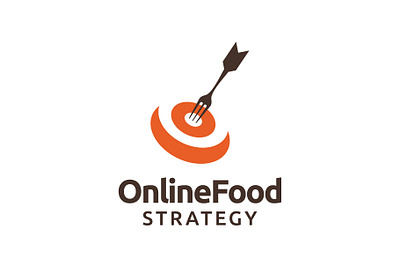 Fork + Dartboard Logo achievements aim branding dart dartboard design food fork graphicdesign icon illustration knife logo marketing restaurant startup target vector