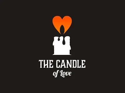 Candle + Love Logo brand branding design designer dualmeaning graphic heart icon identity illustration inspiration logo love meaning startup typography vector