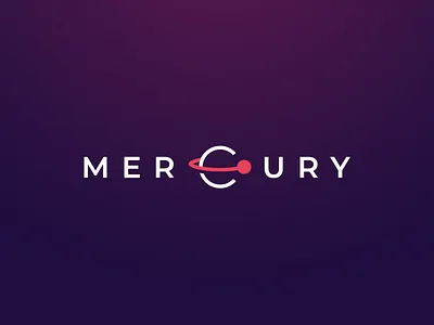 Mercury branding clean dark design development logo minimal planet space