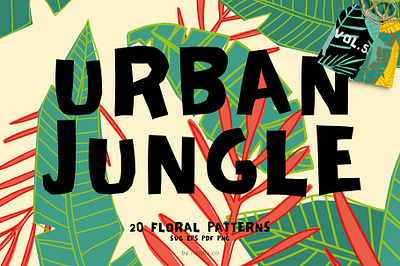 Seamless Patterns Urban Jungle Vol 5 background design banana leaf illustration floral patterns illustration seamless patterns urban jungle