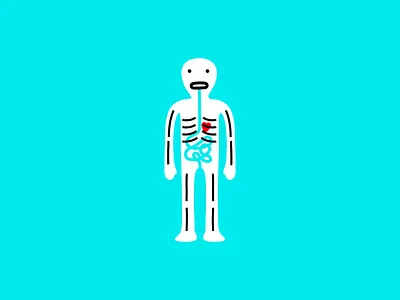airport xray anatomy branding cartoon character design dribbble heart human illustration logo mascot medical science skeleton stomach xray