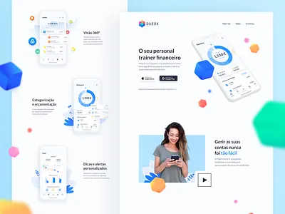 Dabox Homepage android bank colors consultancy deloitte design digital iphone open banking portugal ui ux website