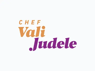 Chef Vali Judele branding chef custom graphic design identity design knife logo logo design purple typography